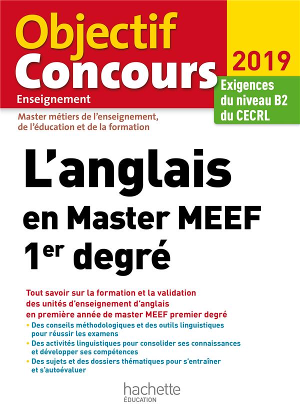 Objectif concours : l'anglais en master MEEF 1er degré (édition 2019)