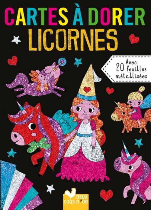 Cartes à dorer : licornes