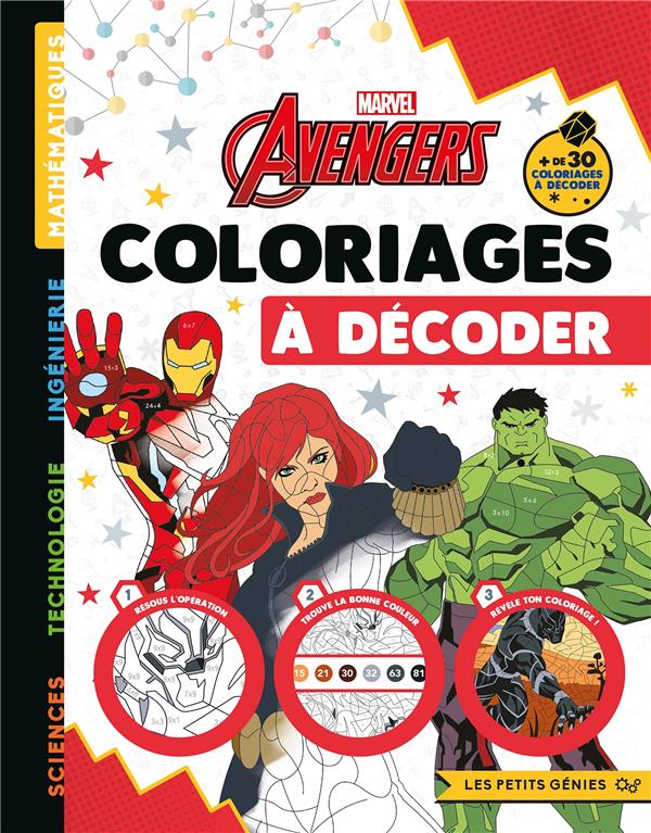Marvel - les petits génies stem - cahier ; coloriages à décoder