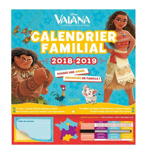 Vaiana, la légende du bout du monde : calendrier familial - une année organisée