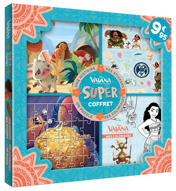 Vaiana, la légende du bout du monde : super coffret ; histoire, coloriages, stickers, puzzle