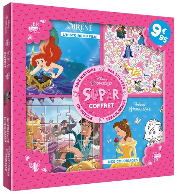 Disney Princesses : super coffret ; histoire, coloriages, stickers, puzzle