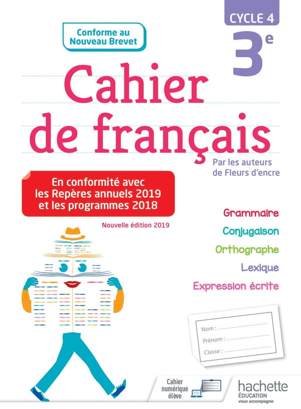 Cahier de français : cycle 4 / 3e (édition 2019)