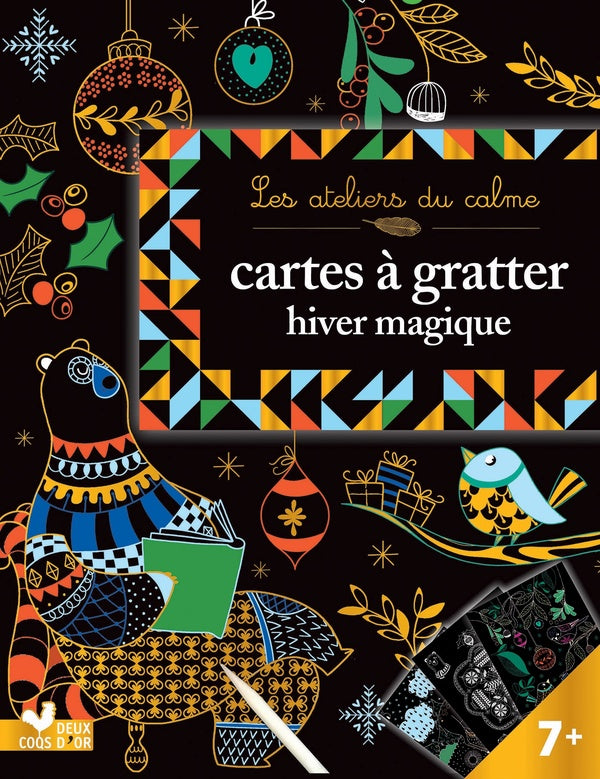 Les ateliers du calme : cartes à gratter ; hiver magique
