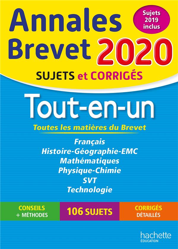 Annales brevet : tout-en-un ; sujets et corrigés (édition 2020)