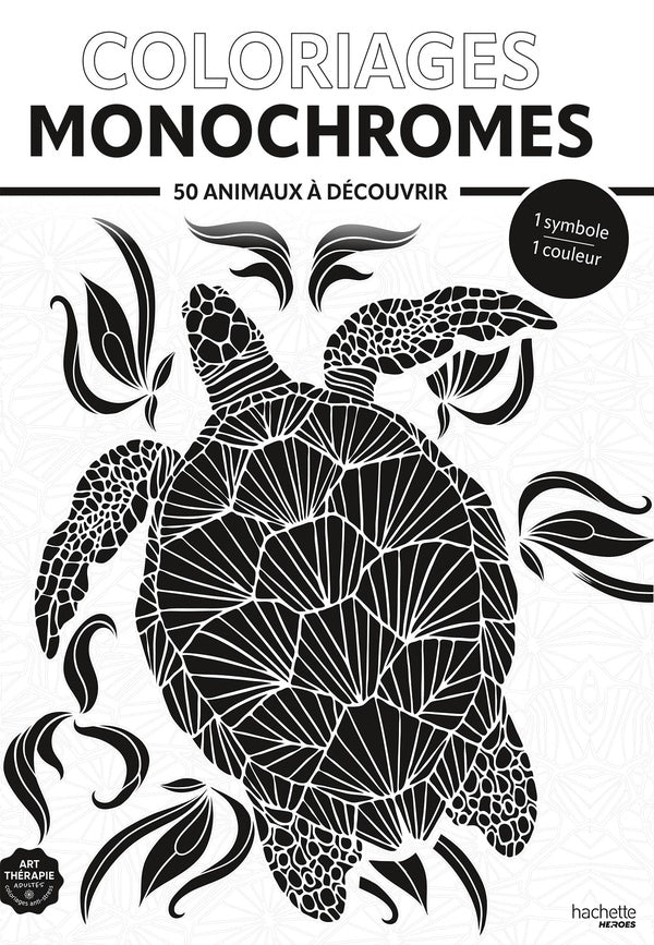 Atelier créatif : Animaux monochromes : 50 animaux à découvrir