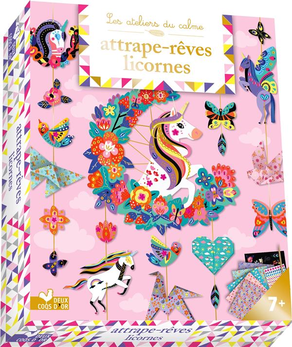 Les ateliers du calme : attrape-rêves licornes ; coffret avec accessoires