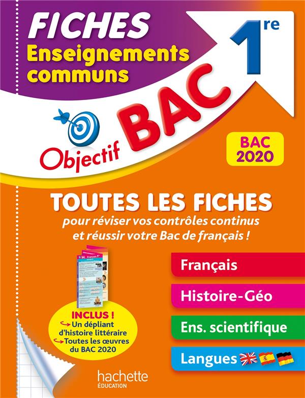 Objectif bac : fiches enseignements communs ; 1re (édition 2020)
