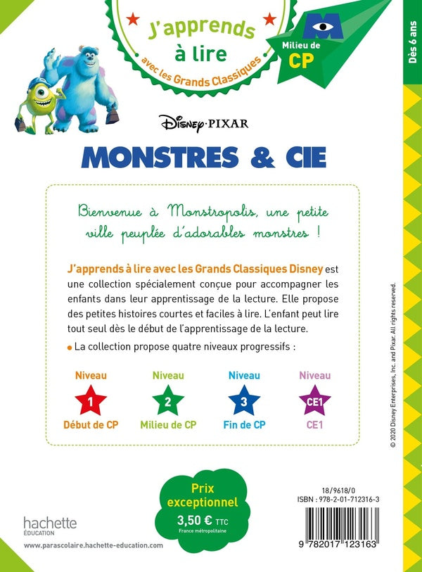 J'apprends à lire avec les grands classiques Disney : Monstres & Cie