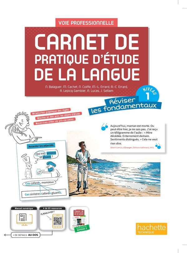 Carnet de pratique d'étude de la langue ; voie professionnelle niveau 1 ; livre élève