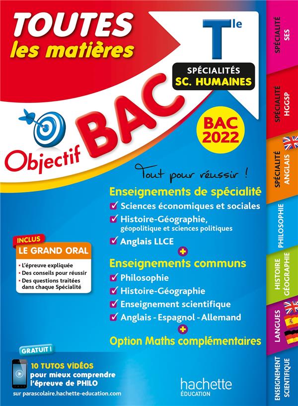 Objectif bac : toutes les matières ; terminale, spécialités sciences humaines (édition 2022)