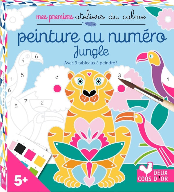 Peinture au numéro : jungle : avec 3 tableaux à peindre !