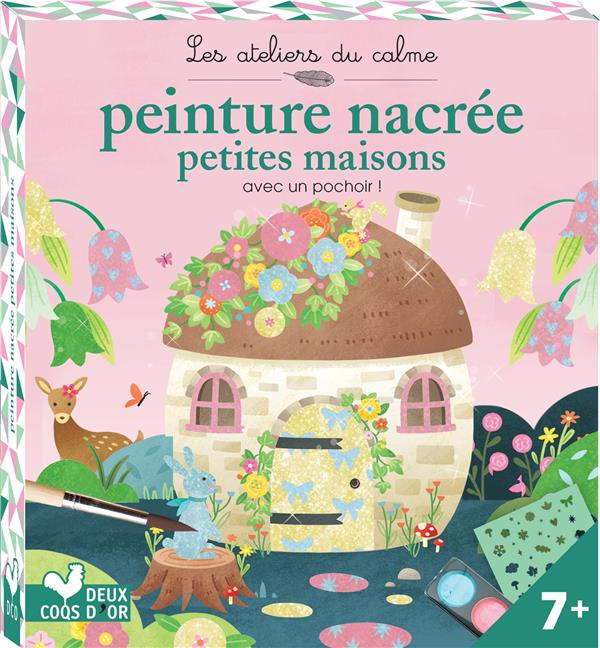 Les ateliers du calme : peinture nacrée : petites maisons avec un pochoir !