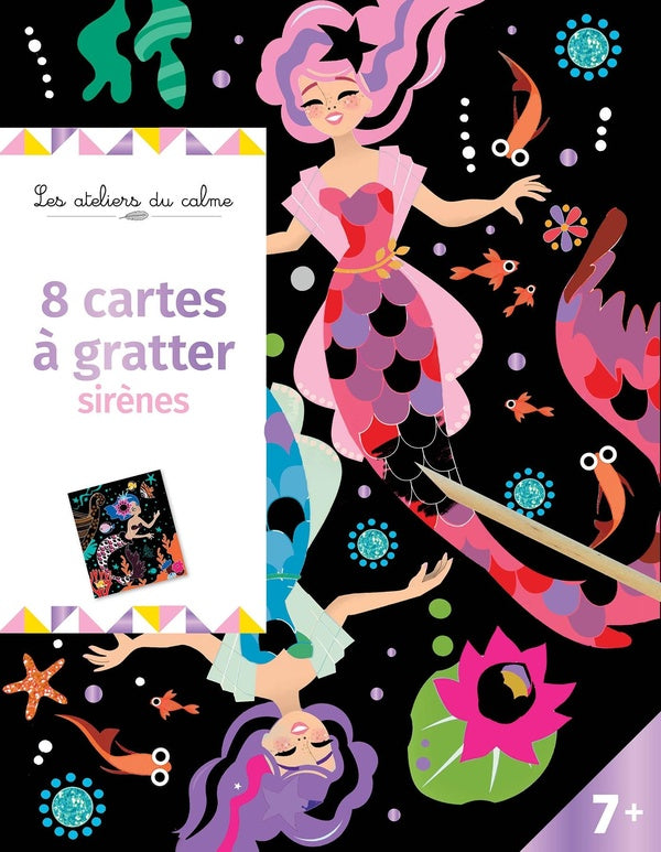 Les ateliers du calme : 8 cartes à gratter : sirènes
