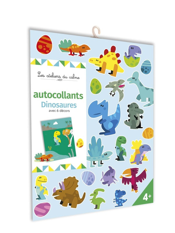 Les ateliers du calme : autocollants dinosaures avec 6 décors