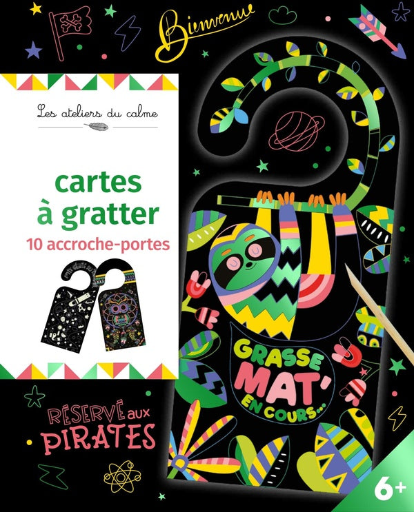 Les ateliers du calme : cartes à gratter : 10 accroche-portes