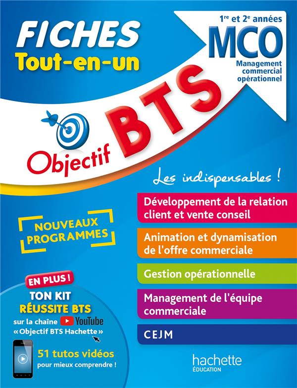 Objectif BTS : MCO ; 1re et 2e années ; fiches tout-en-un
