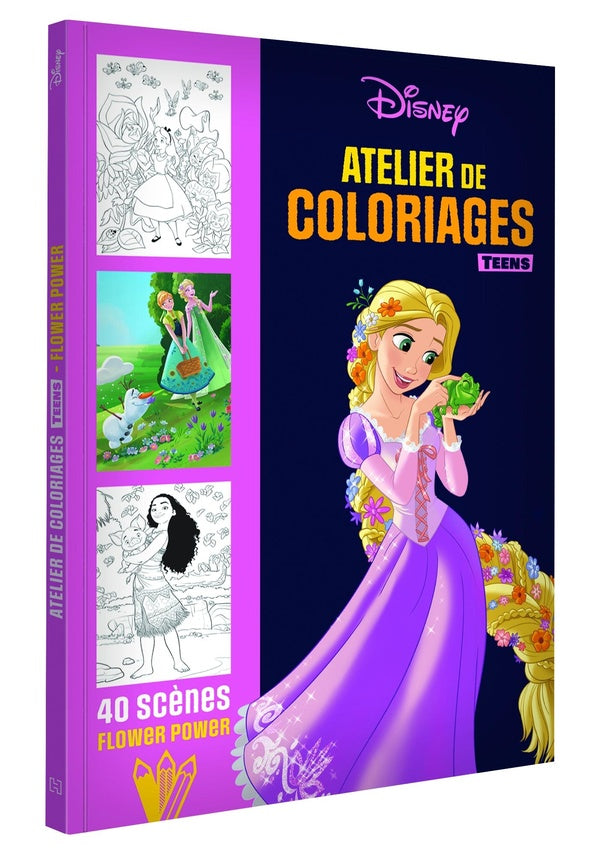 Atelier de coloriages teens : 40 scènes flower power
