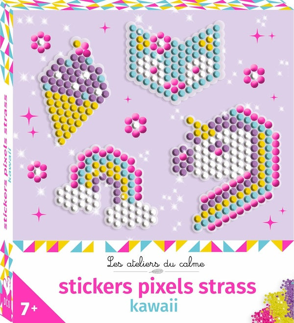 Les ateliers du calme : stickers pixels strass : kawaii