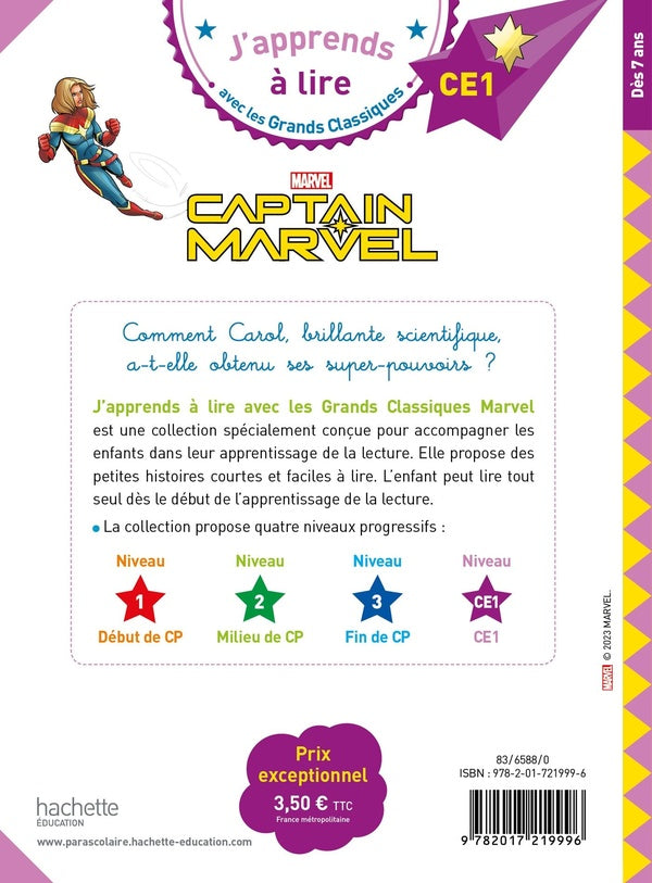 J'apprends à lire avec les grands classiques Disney : Captain Marvel ; CE1