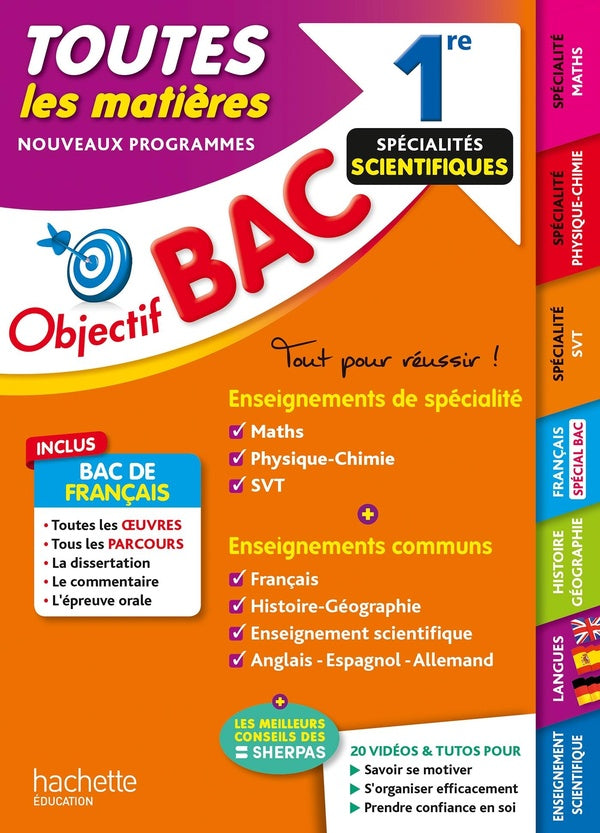 Objectif bac : toutes les matières ; 1re spécialités scientifiques