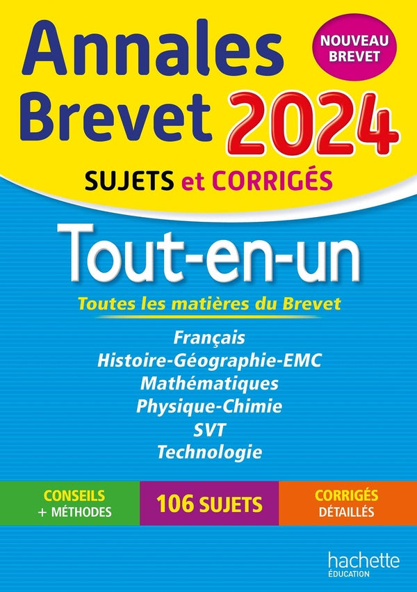 Annales brevet : tout-en-un ; 3e ; sujets et corrigés (édition 2024)