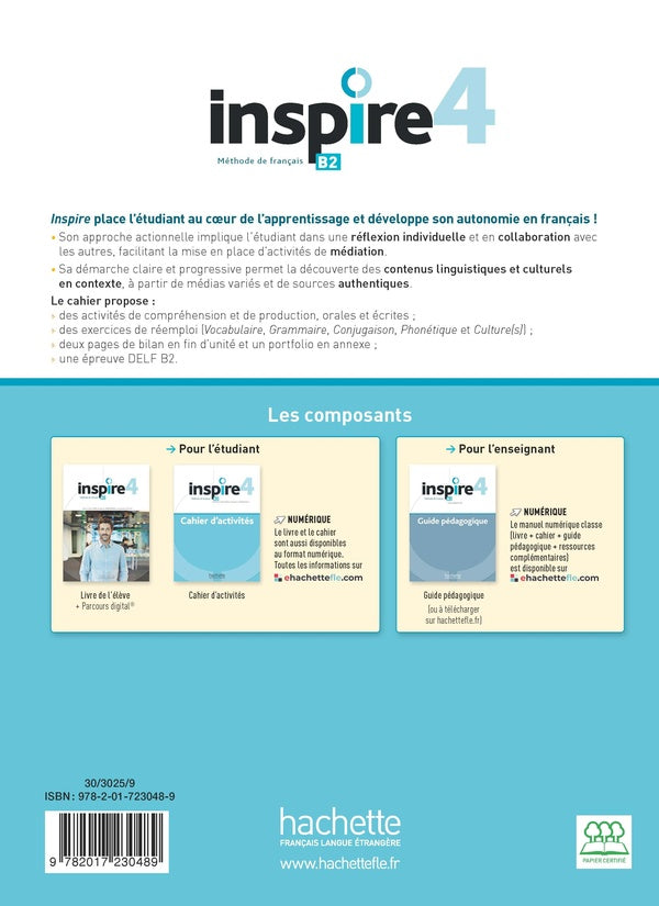 Inspire 4 : FLE ; cahier d'activités