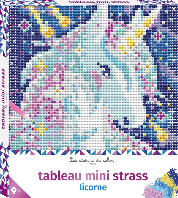 Les ateliers du calme : tableau mini strass : licorne