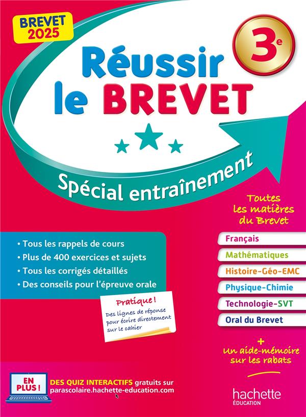 Réussir au collège : Réussir le Brevet ; 3e ; Spécial entraînement (édition 2025)