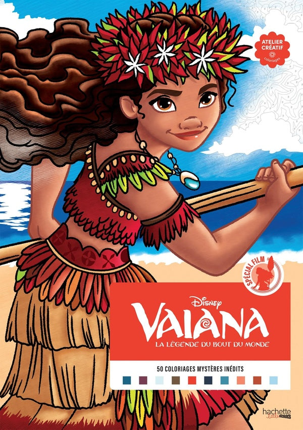 Art-thérapie ; Coloriages mystères : Vaiana, la légende du bout du monde