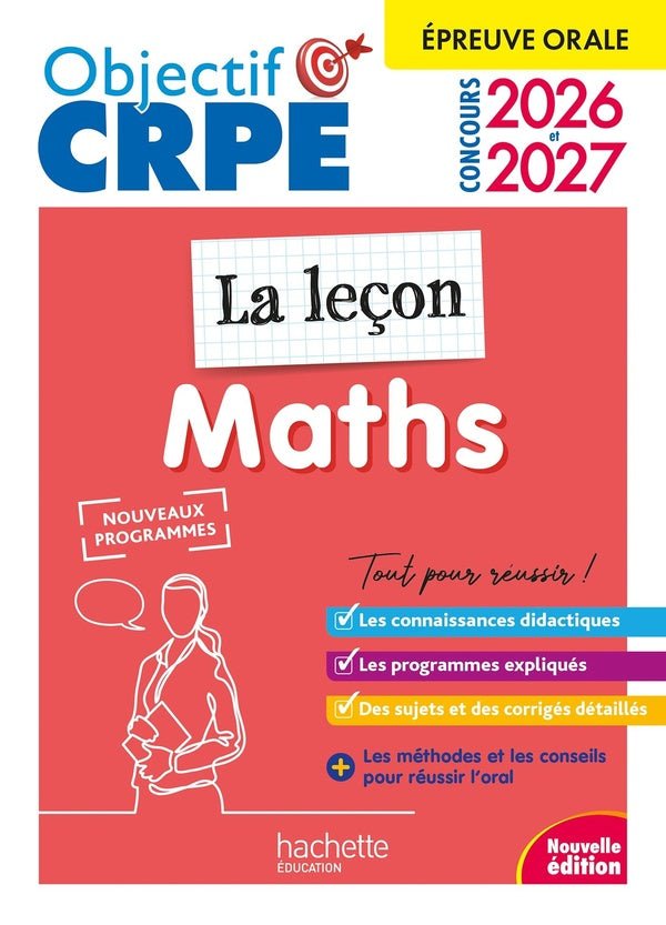 Objectif CRPE Tome 22 : Maths ; La leçon ; Épreuve orale d'admission (édition 2026/2027)