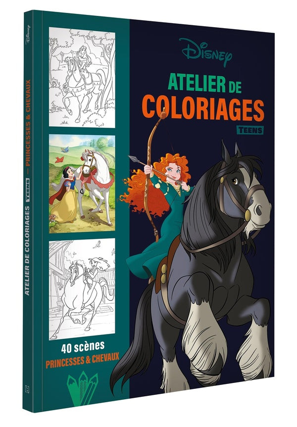 Atelier de coloriages teens : 40 scènes : Princesses et chevaux