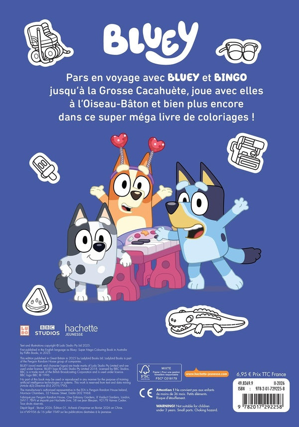 Bluey : Super méga livre de coloriages