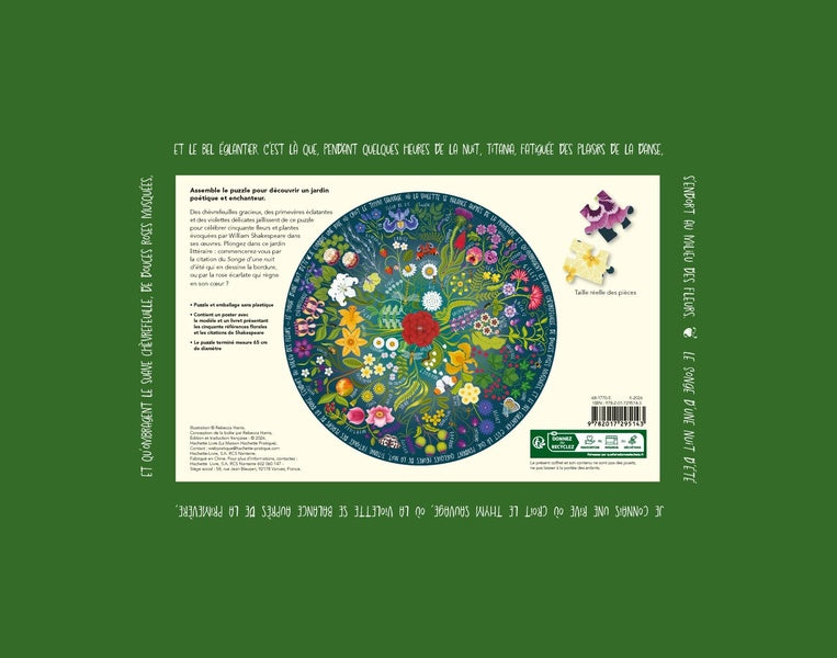 Les fleurs de Shakespeare : Puzzle circulaire de 1000 pièces par Rebecca Harris