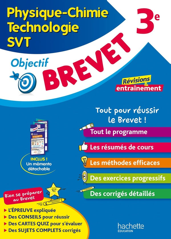 Objectif brevet : Sciences (Physique-Chimie, Technologie, SVT) ; 3e
