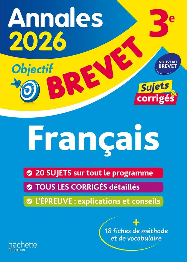 Annales brevet : Français ; 3e ; Sujets et corrigés (édition 2026)