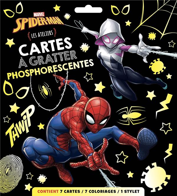 Les ateliers Disney : Spider-Man : cartes à gratter phosphorescentes