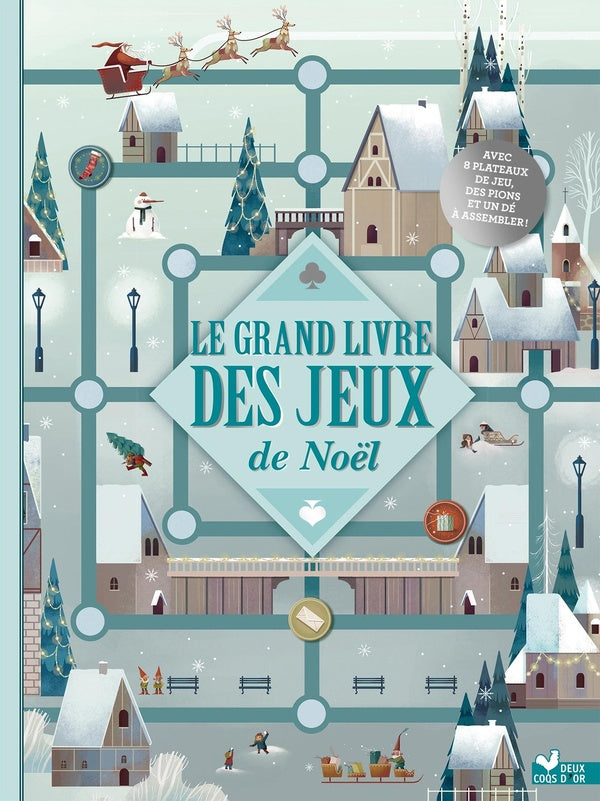 Le grand livre des jeux de Noël ; livre avec plateaux et pions