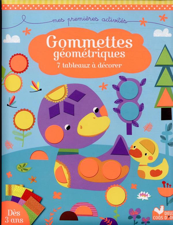Gommettes géometriques ; 7 tableaux à décorer