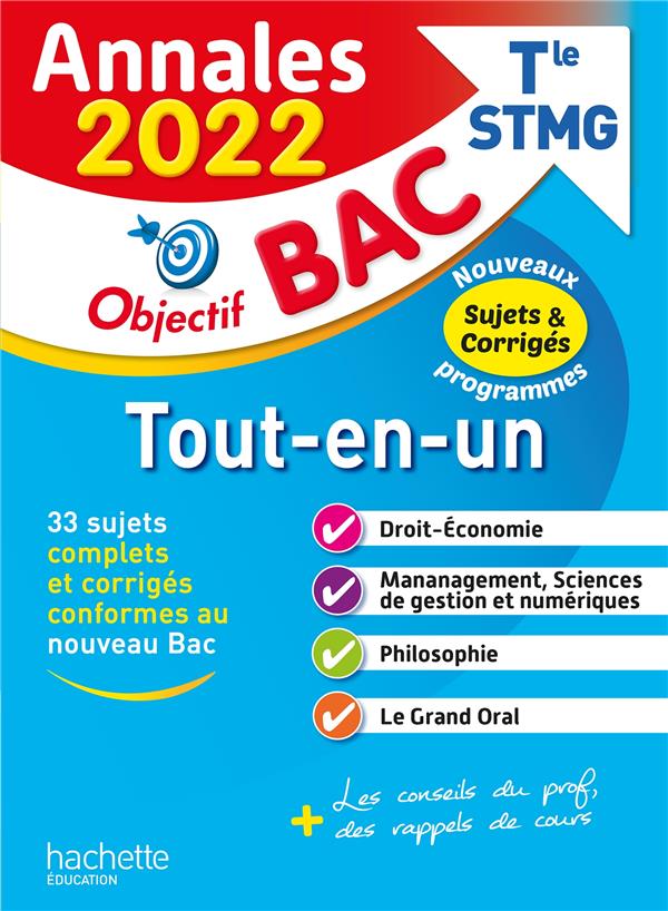 Objectif bac : tout-en-un ; terminale STMG ; annales (édition 2022)