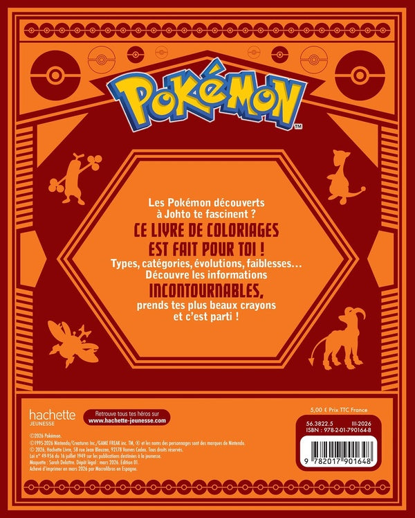 Pokémon : Pokédex à colorier Johto