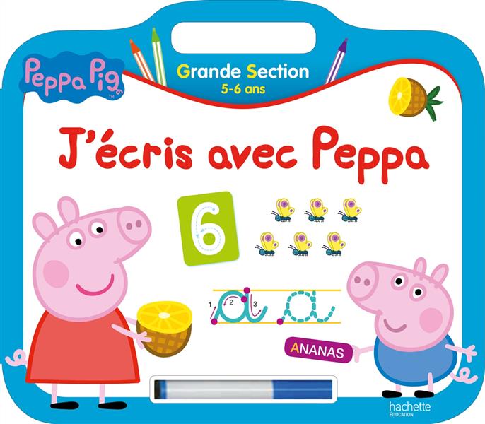 J'écris avec Peppa ; grande section ; ardoise ; 5/6 ans