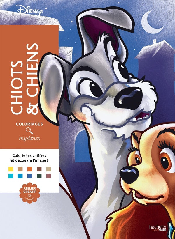Art-thérapie ; Coloriages mystères : chiots & chiens