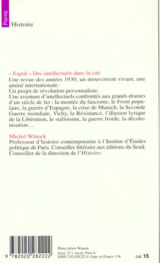"esprit". des intellectuels dans la cite (1930-1950) - nouvelle edition