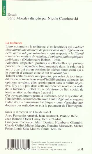 La tolerance. pour un humanisme heretique