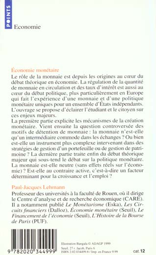 L'économie monétaire ; théories et politiques