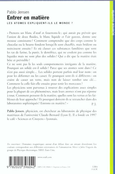 Entrer en matiere. les atomes expliquent-ils le monde ?