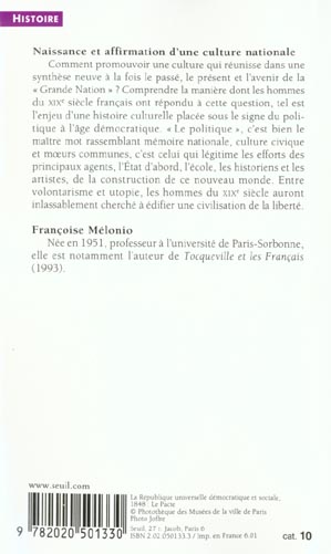 Naissance et affirmation d'une culture nationale ; la France de 1815 à 1880