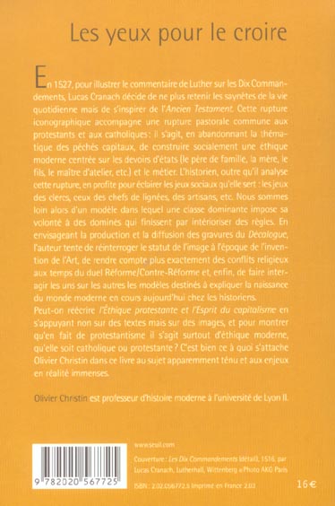 Les yeux pour le croire. les dix commandements en images (xve-xviiie siecle)