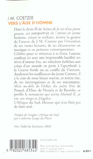 Vers l'âge d'homme